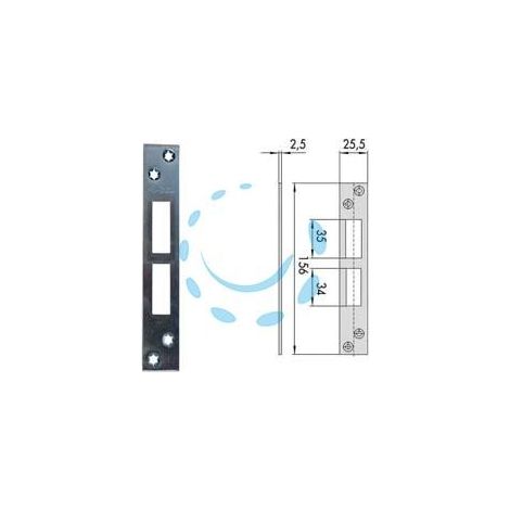 CONTROPIASTRA PER SERRATURE INFILARE PROFILATI IN FERRO 06232 01 - mm.156x25,5 spessore mm.2,5 (06232 01)