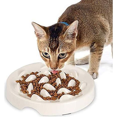 Gamelle anti-glouton pour chiens et chats, gamelle anti-glouton pour chiens, gamelle interactive en mélamine, gamelle labyrinthe pour chiens et chats, antidérapante (wh (1/5)