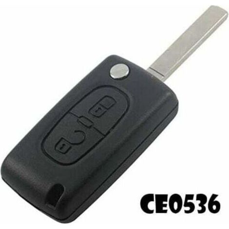 Coque Télécommande - 2 Boutons - Compatible Citroën C1 C2 C3 C4 C5 C6 C8 Peugeot 107 207 307 - Sans Lame Rainurée - 1 Pièce (1/4)