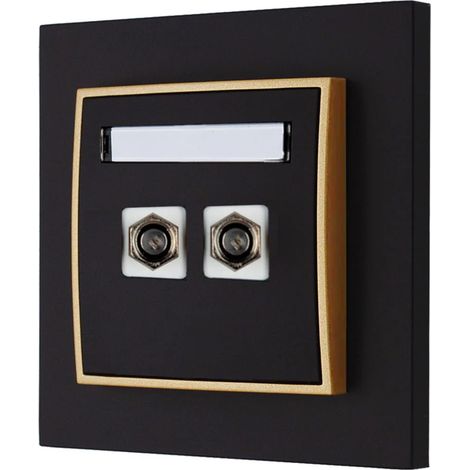 2 supports d'antenne avec cadre Karlik Mini, noir mat/or