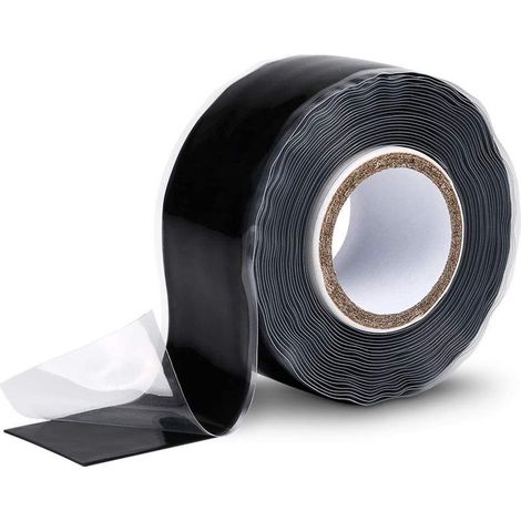 25mm x 3m Silicone Insulating Tape - Black Silicone Tape - Waterproof Duct Tape (1/5)
