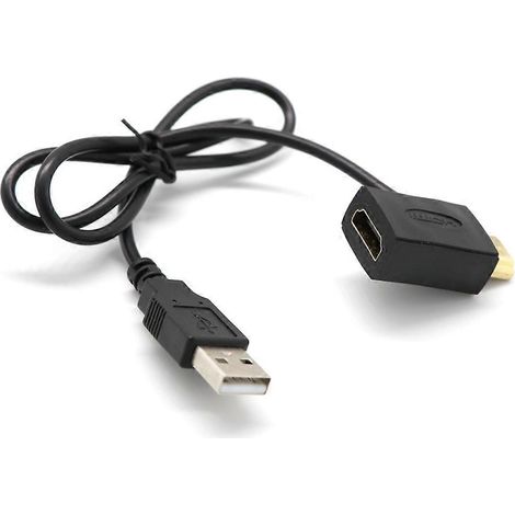 Adaptateur répartiteur/prolongateur de câble HDMI mâle vers femelle + chargeur USB 2.0 (1/5)