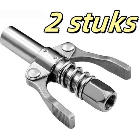 Lot d'embouts pour pistolet à graisse haute pression avec double poignée et barre de verrouillage pour graissage rapide et fixation sécurisée compatible avec les pistolets à graisse (1/5)
