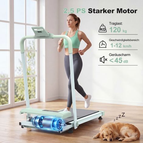 Tapis de course de bureau compacts avec inclinaison, tapis de course portables, tapis de course 2 en 1 pour la marche, la course et le jogging, supportant un poids maximal de 120 kg. (1/4)