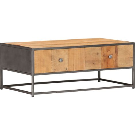 Table basse 90 x 50 x 35 cm Bois de récupération massif (1/5)
