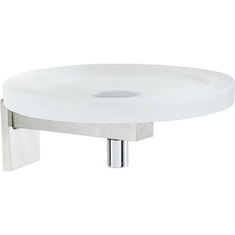 STILHAUS Saturno porta sapone in vetro e acciaio satinato codice prod: 000ST0954