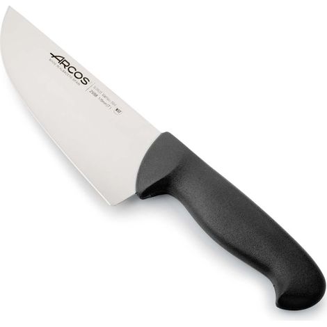 Coltello da macellaio Arcos Colore - Prof. 295825 in acciaio inox Nitrum e mango ergonomico nero Polipropilene e lama 17 cm, coperchio espositore