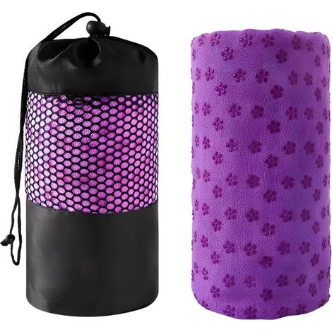 Yogahandtuch – Rutschfest – Für die meisten Yogamatten geeignet – Extra weich – Hellblau – 183 x 63 cm (1/5)