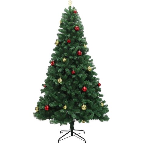 Albero di Natale artificiale, facile da montare, aspetto realistico, verde, 213 cm (1/2)