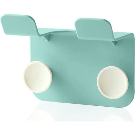Support mural autocollant pour sèche-cheveux - Vert - Matériau épais - Dimensions 14x8,8 cm - Organiseur de fil (1/4)