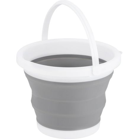 Seau pliable, gris, capacité de 5 L
