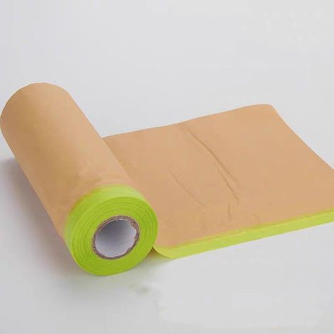 3 rouleaux papier de masquage pré-collé 0,15x15m, ruban adhésif peinture, film de protection meubles, plinthes, cadres, carrosserie auto (1/5)
