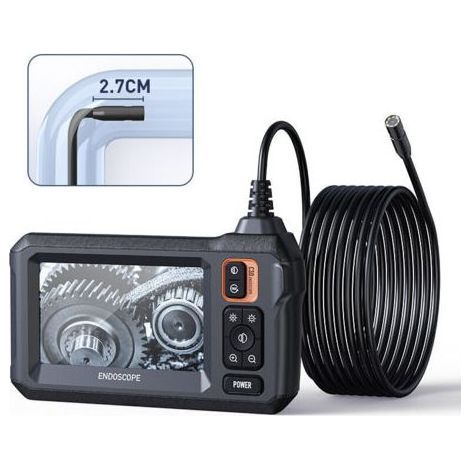 Caméra d\'inspection endoscopique Industrielle, caméra d\'égout endoscopique IPS 4,3", caméra Serpent étanche IP67 avec 8 lumières LED, câble Semi-Rigide de 5 m,de dyk. (1/4)