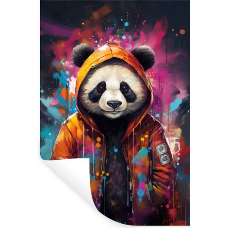 Wall Sticker Panda - Jacket - Graffiti - Orange 40x60 cm
