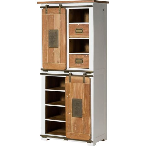 Schrank Mango 80x45x175 weiß lackiert RAILWAY 517 (1/4)