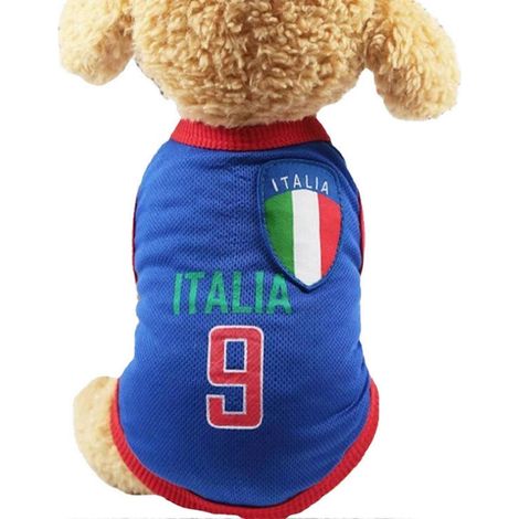Chiot Chien Gilet Été Respirant Maillot Coupe du Monde, Maille Douce Légère, T-Shirt Mignon pour Petit Chien, Tenue Sportive Vestimentaire (1/5)