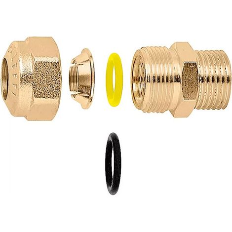 Raccordo maschio. Attacco G 1" A (ISO 228-1) M ingresso - ø 28 uscita. Per tubi in rame ricotto, rame crudo, ottone, acciaio dolce e acciaio inox. Con doppio O-Ring. 904628