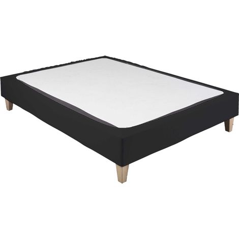 Terre De Nuit – Cache-sommier coton jersey noir 140x190 à 150x200 – Élastique pour sommiers de 15 à 30 cm – Lavable jusqu'à 95°