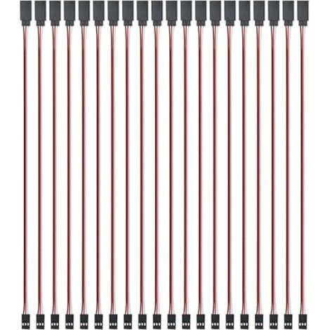 Lot de 20 rallonges servo RC de 15 cm, connecteur mâle-femelle 3 broches pour servo Futaba JR (1/5)