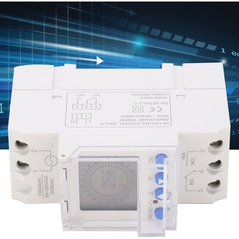 Minuterie analogique intelligente 24 heures avec batterie remplaçable TM929AK, rétroéclairage LCD (85-265 V 16 A) (1/5)