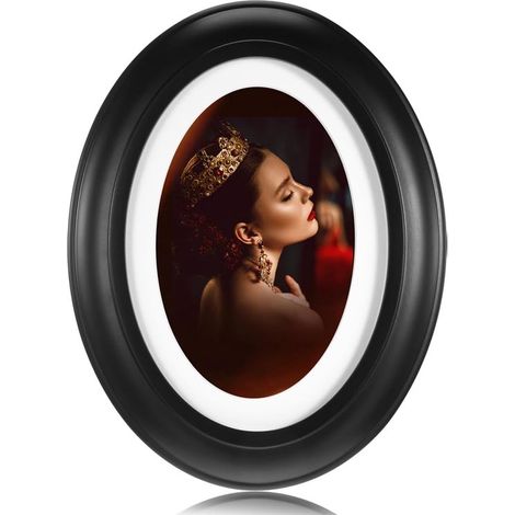 Cadre photo ovale en bois de 12,8 cm - Cadre classique noir mural et de table - Cadre pour diplôme - Cadre pour certificat (1/5)