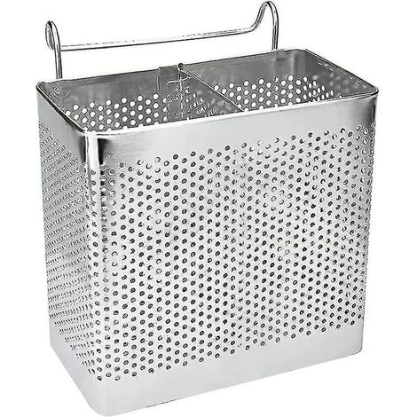 Égouttoir à couverts, panier à couverts, support à couverts, organisateur d'évier en acier inoxydable, pour ranger et organiser les ustensiles de cuisine, cuillère, fourchette Hy (1/4)