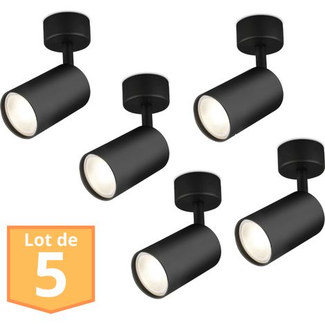 Lot de 5 Spots de plafond orientables noir GU10 35W (1/4)