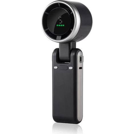 Ventilateur portable 3 en 1 avec turbine haute vitesse, 5 vitesses, USB, pliable, de bureau et d'extérieur, avec cordon de suspension et batterie haute capacité de 3600 mAh. (1/5)