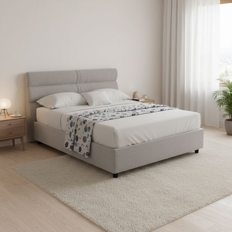 Brivio Halbzweibett, abziehbar, mit Stauraum, Made in Italy. Matratze 120x190 cm, Grau (1/5)