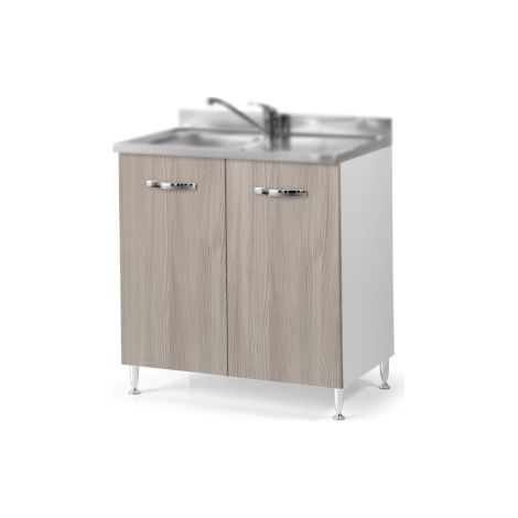Kit Cucina - Base Sottolavello 2 Ante Cm.80X50X85H Larice G.1 Pz (1/4)