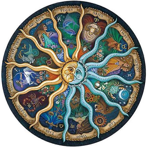 Puzzle rond en papier pour adultes, puzzle du zodiaque éducatif de 500 pièces, puzzle coloré (1/5)