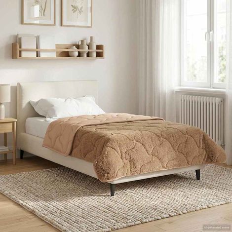 Ganzjahresbettdecke Gepolstert Taupe 135 x 200 cm