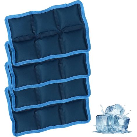 4pcs Bloc Réfrigérant, Polyester Longue Durée Boîte Déjeuner Polyvalents Pack Glace pour Sac Isotherme pour l'Aventure Pêche Camping l'Escalade Activités Plein Air (Bleu) (1/5)
