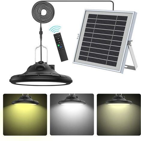 Solarbetriebene Pendelleuchte für den Außenbereich, Notbeleuchtung, 12.000 lm, zweifarbig, mit Fernbedienung, wasserdicht -