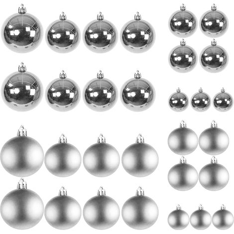 30tlg. Weihnachtskugeln silber Ø 4/5/6/7cm-DYW99830-Silber (1/3)