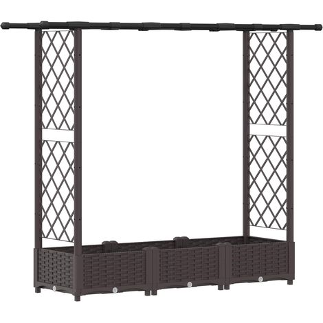 Maison Exclusive - Hochbeet mit Rankgitter und Dach Braun 164 x 4 (1/5)