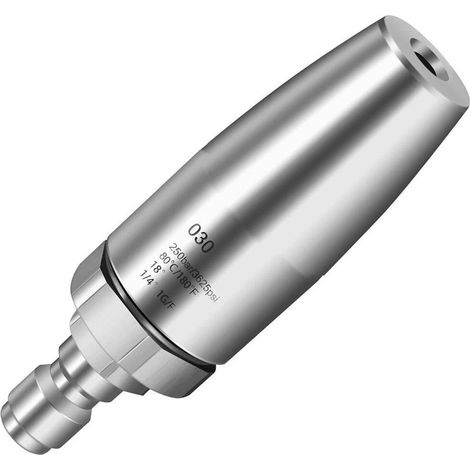 Embouts de nettoyeur haute pression en acier inoxydable, buse turbo rotative 3625 PSI, buse de nettoyeur haute pression rotative à 360° avec raccord rapide 1/4", débit 4,0 GPM, orifice 4,0 (1/5)