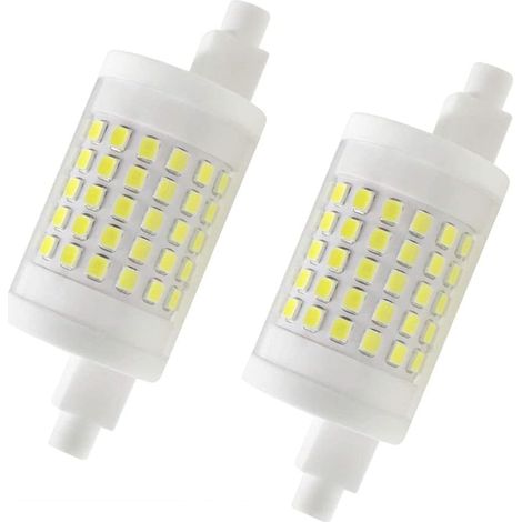 Ampoule LED R7S 10 W dimmable, lot de 2, culot J78, blanc froid, équivalent à une ampoule halogène 100 W (double culot J). (1/5)