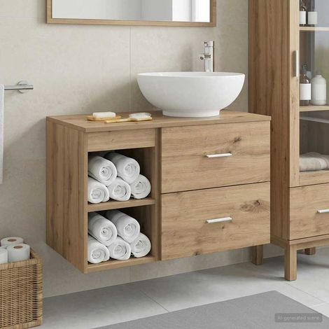 Juego de muebles de baño 2 pcs Roble Artesanal
