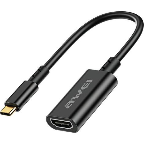 Adattatore AWEI da USB-C a HDMI 4K 30Hz, nero (1/4)