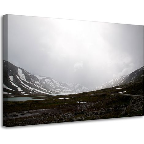 Leinwanddruck Natur Tal Berge 90x60 cm