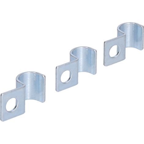 Lot de 20 colliers de serrage à un trou en acier inoxydable zingué pour tubes en acier de 10 mm (1/5)