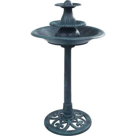 Bain pour oiseaux avec fontaine Vert 50x91 cm Plastique