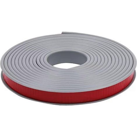 Bande de chant en forme de U pour meubles, 5 m x 18 mm, ruban de protection de chant flexible en TPE auto-adhésif pour bois, gris (1/5)