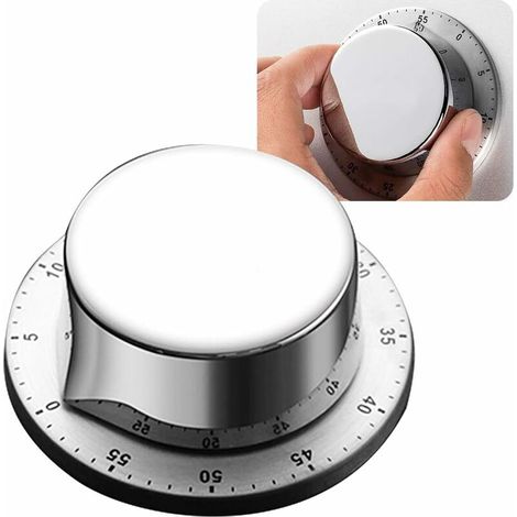 royaluxe - Minuterie de cuisine, minuterie de cuisine mécanique, minuterie de cuisine magnétique, minuterie de cuisine en acier, minuterie de compte à rebours mécanique, minuterie mécanique et magnéti (1/5)
