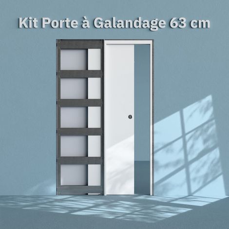 Porte coulissante à galandage Plane 63 cm et kit de finition (1/3)