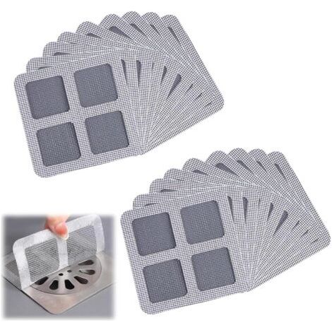 Lot de 20 filtres jetables pour bonde de douche - Autocollant pour évacuation de cheveux - Pour salle de bain, buanderie, baignoire et cuisine (10 cm x 10 m) (1/5)