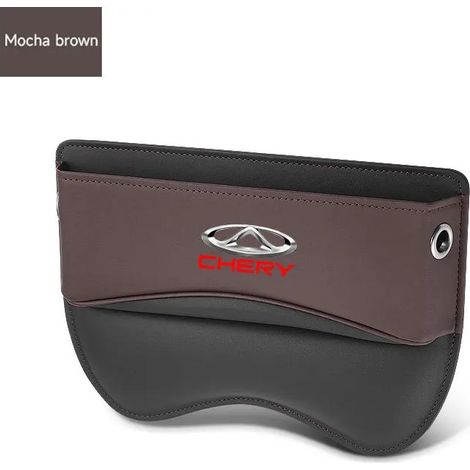Boîte de rangement en cuir marron pour siège auto, avec poches de remplissage, compatible avec Chery Tiggo 8, Arrizo 5 Pro, GX 5X, eQ7 et Chery Tiggo 7 Pro (modèle 2020). (1/5)