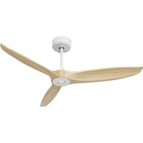 Bolt blanc , Ventilateur déstratificateur d'air, pales bois massif clair 132 Cm, moteur blanc sans lumière . (1/2)