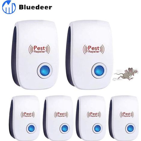 Lot de 6 répulsifs à ultrasons pour Souris - Répulsif à ultrasons pour Souris - Répulsif à ultrasons pour Souris - Répulsif à Souris - Répulsif à moustiques - Répulsif électronique pour parasites